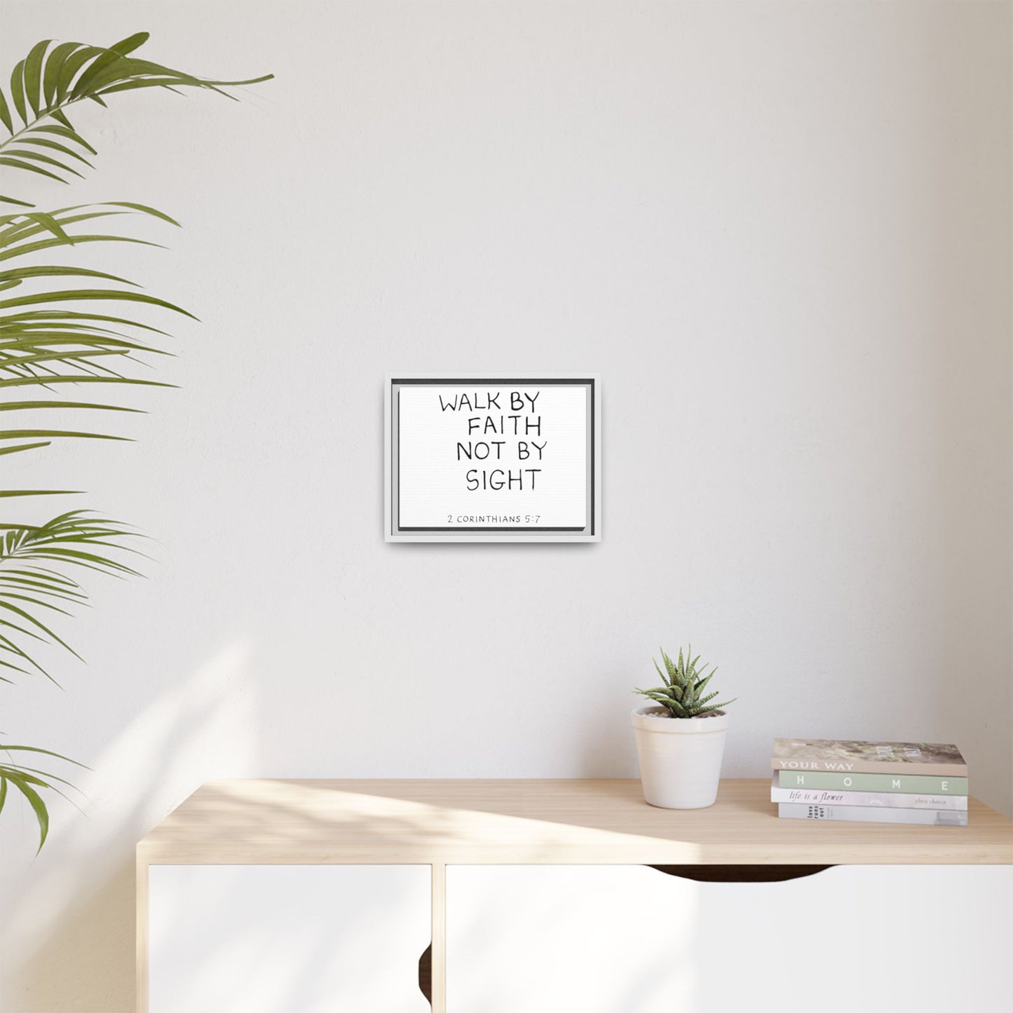 Walk by Faith Scripture Matte Canvas, Framed