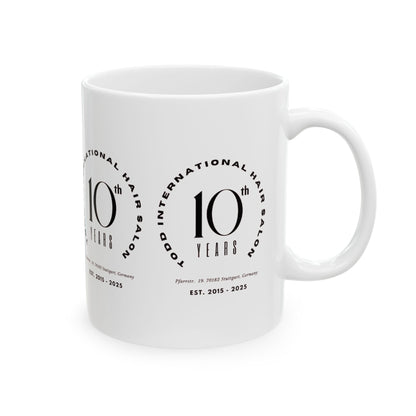 10th Anniversary Ceramic Mug - Celebrate a Decade of Excellence