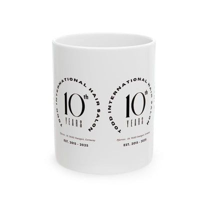10th Anniversary Ceramic Mug - Celebrate a Decade of Excellence
