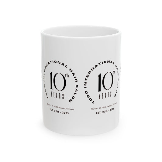 10th Anniversary Ceramic Mug - Celebrate a Decade of Excellence