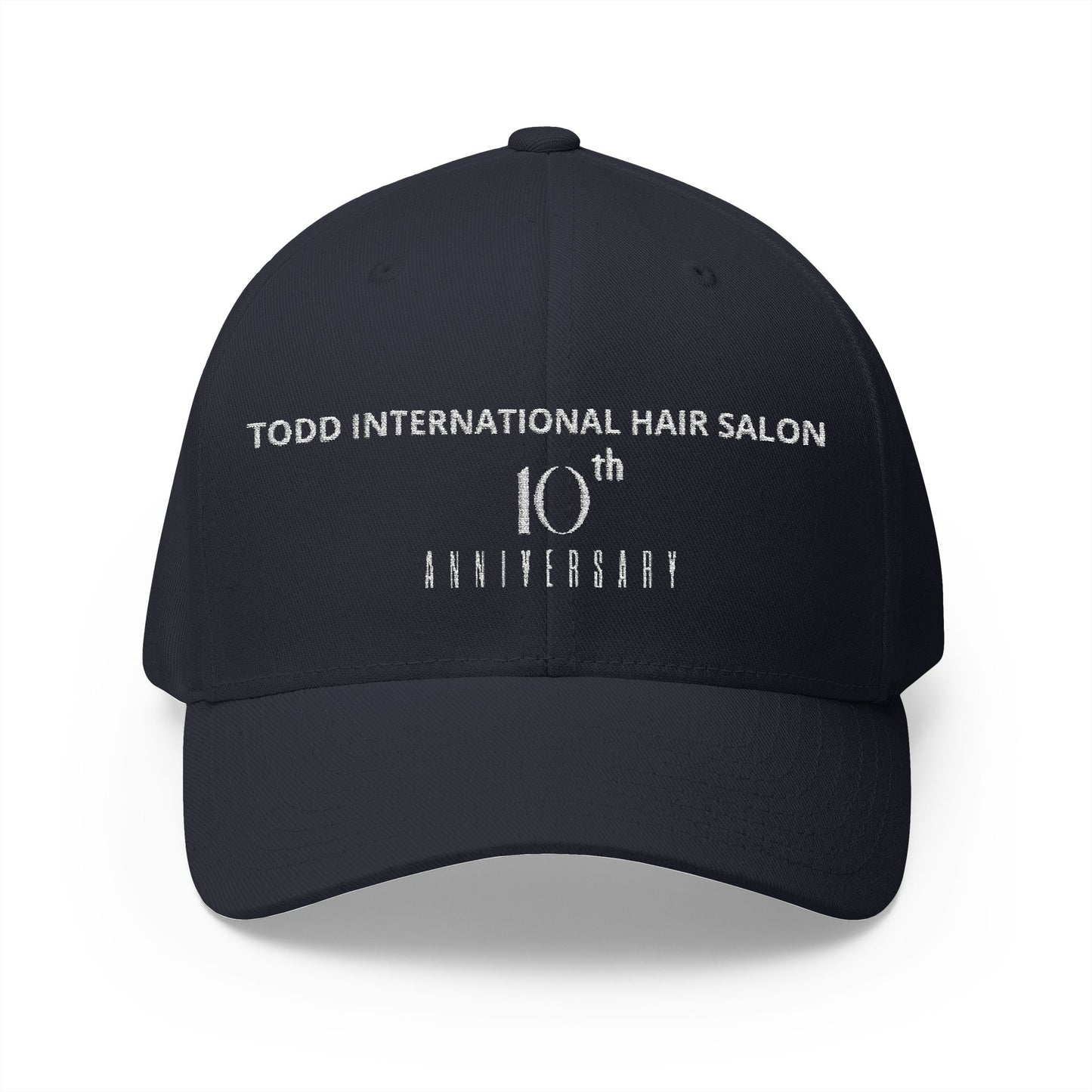 Custom Embroidered Anniversary Cap - Todd International Hair Salon 10th Anniversary