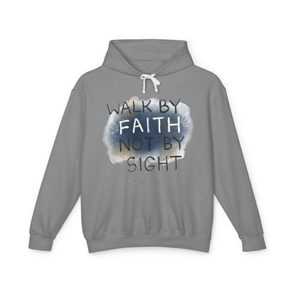 2 Corinthians 5:7 Walk in Faith Unisex Lightweight Hooded Sweatshirt