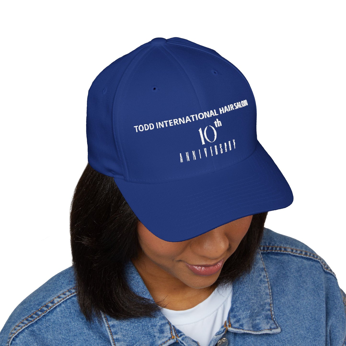 Custom Embroidered Anniversary Cap - Todd International Hair Salon 10th Anniversary