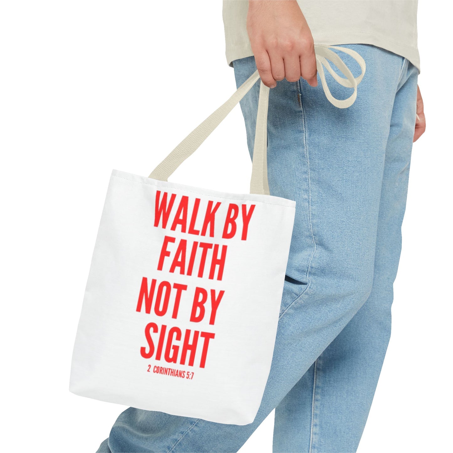 Celebratory Tote Bag - Walk by Faith Not By Sight